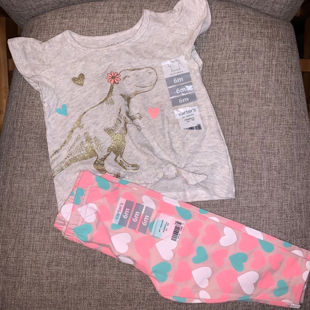 🌸🦖New Baby Girl Shirt & Leggings🌸🦖 6 Months